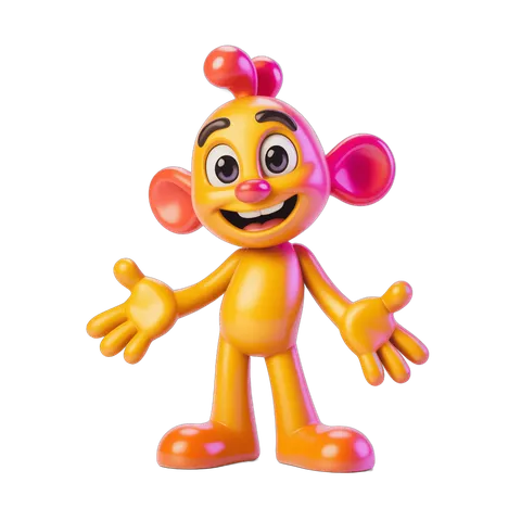 Cheerful cartoon character with arms outstretched for children's illustrations and designs PNG