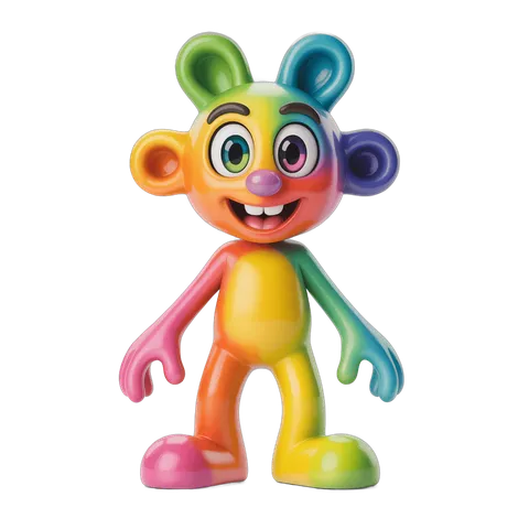 Colorful cartoon character standing isolated transparent background clipart PNG