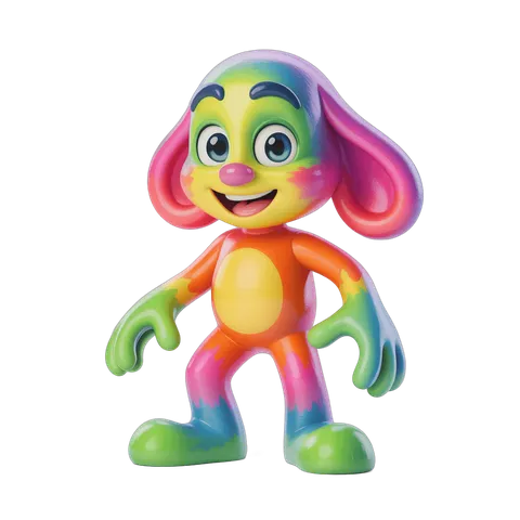 Colorful cartoon dog character isolated clipart for kids merchandise and branding PNG