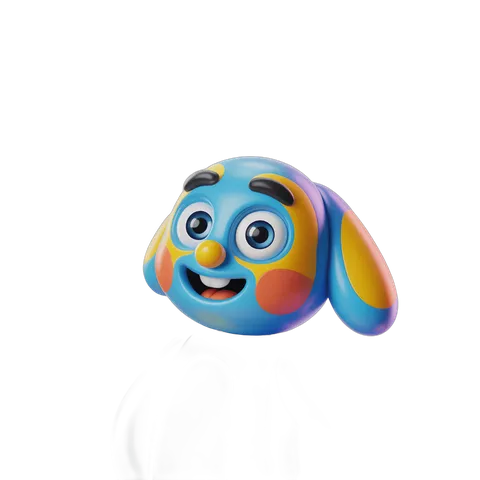 Colorful cartoon dog character with happy expression for children illustrations and designs PNG