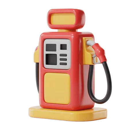 Colorful cartoon gas pump clipart isolated on transparent background for marketing and presentations PNG