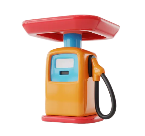Colorful cartoon gas pump isolated clipart for presentations and marketing materials PNG