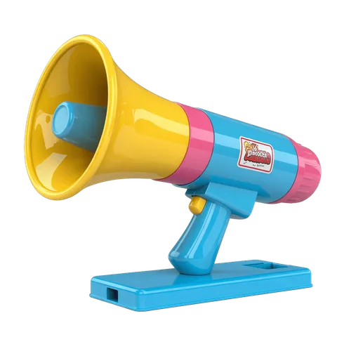 Colorful cartoon megaphone clipart for presentations and announcements PNG