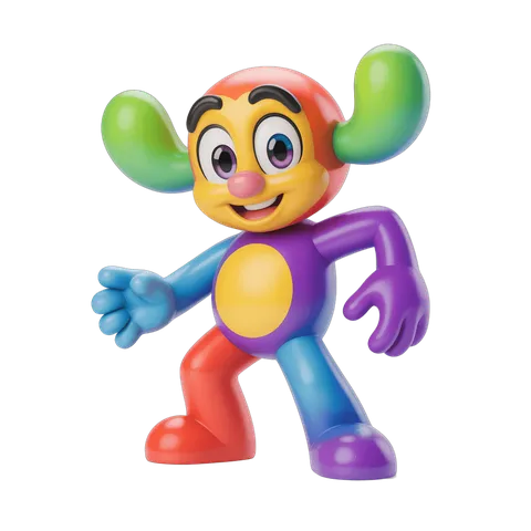 Colorful cartoon monkey character waving cheerfully for children illustrations PNG