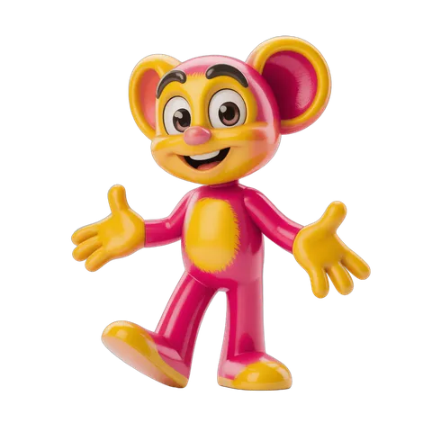 Colorful cartoon monkey character with arms outstretched for cheerful illustrations PNG