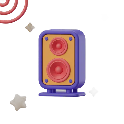 Colorful cartoon speaker clipart for presentations and educational materials PNG