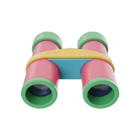 Colorful children's binoculars clipart for educational and outdoor activity illustrations PNG