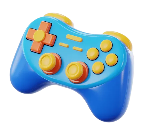 Colorful isolated game controller clipart for digital presentations and app icons PNG