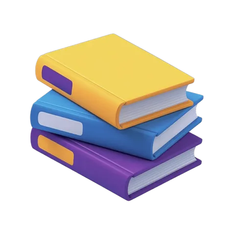 Colorful stack of books clipart for education and learning materials design PNG