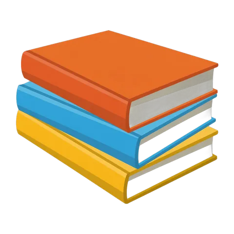 Colorful stack of books illustration for education and learning materials design PNG