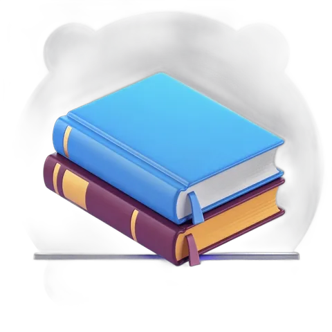 Colorful stack of three books with cloud background for educational and creative projects PNG