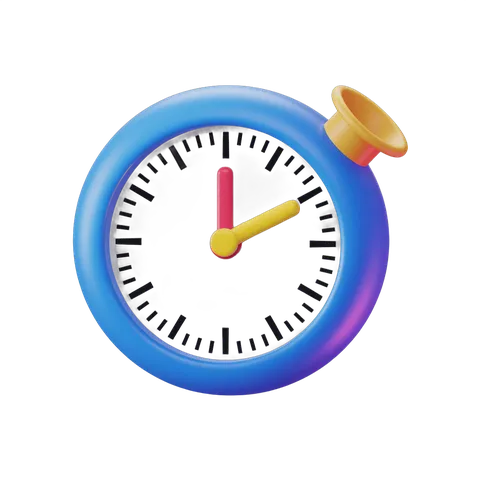 Colorful stopwatch with yellow and red hands for timers, events, and productivity tracking PNG