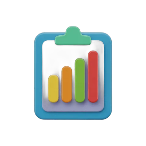 Colorful upward growth bar chart clipart for business presentations and reports PNG