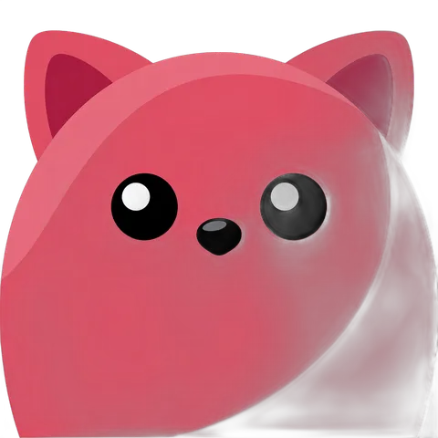 Cute cartoon pink cat face clipart isolated on transparent background for digital design projects PNG