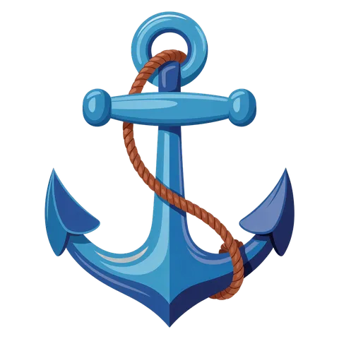 Decorative nautical anchor graphic element for maritime branding and travel promotions PNG