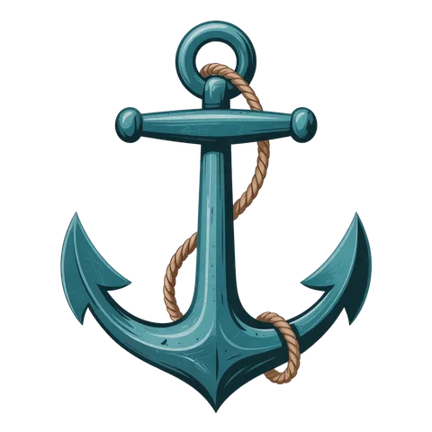 Detailed 3d cartoon anchor illustration for nautical themes travel and maritime branding PNG