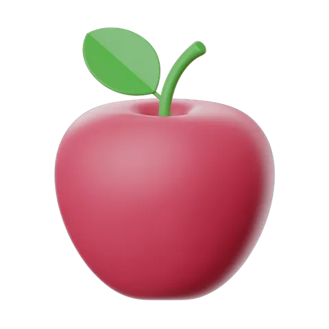Fresh red apple clipart isolated on transparent background for food graphics and marketing designs PNG