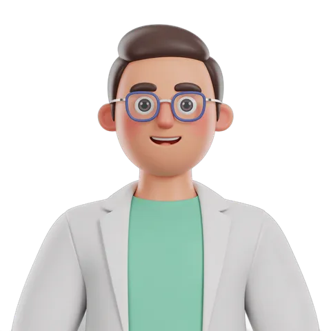 Friendly cartoon man in glasses and blazer for presentations and corporate illustrations PNG