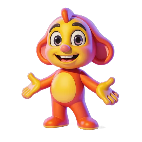 Friendly cartoon monkey character waving arms for cheerful illustrations PNG