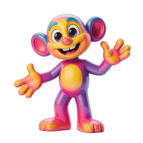 Friendly cartoon monkey character waving cheerfully for children's illustrations and animations PNG
