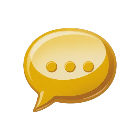 Glossy 3d cartoon speech bubble graphic element for chat message design and presentation slides PNG