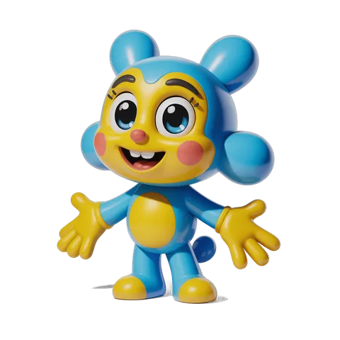 Happy cartoon bee character with arms outstretched isolated transparent background PNG