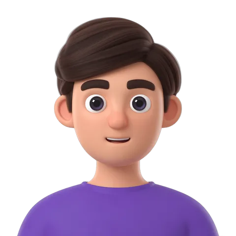 Happy cartoon boy character with short hair for digital illustrations and presentations PNG