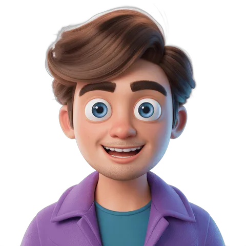 Happy cartoon scientist character with lab coat for educational and tech presentations PNG