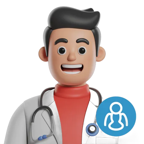 Happy doctor avatar with stethoscope for medical healthcare website graphics and app icons PNG