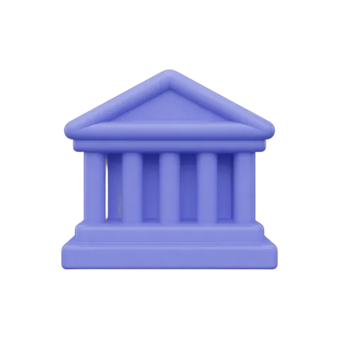 Isolated 3d clipart illustration of a classical greek temple for corporate presentations and educational materials PNG