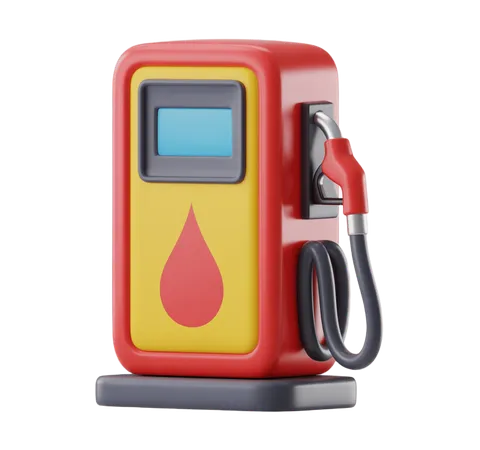Isolated 3d gas pump icon with digital display for fuel station illustrations and presentations PNG