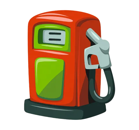 Isolated 3d gas pump icon with fuel nozzle for energy industry marketing and website graphics PNG