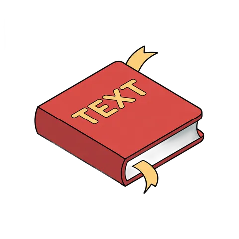 Isolated 3d isometric illustration of a red book with text label for educational and editorial designs PNG
