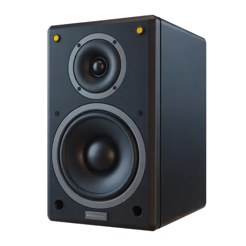 Isolated black speaker graphic for audio projects and multimedia presentations PNG