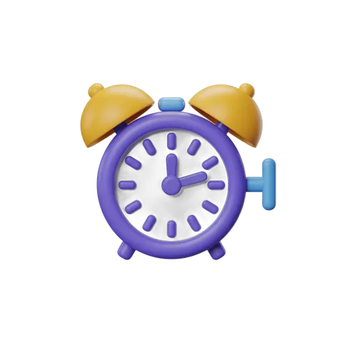 Isolated cartoon alarm clock with yellow bells for presentations and digital designs PNG