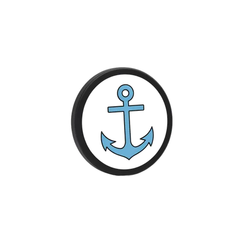 Isolated cartoon anchor graphic element for nautical maritime logo branding and design PNG