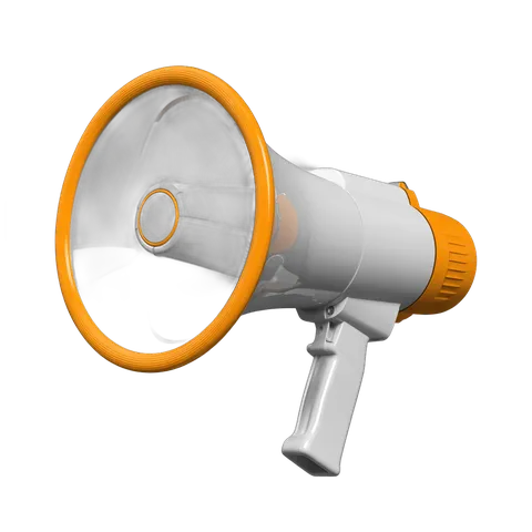 Isolated clipart megaphone graphic for presentations and event announcements PNG