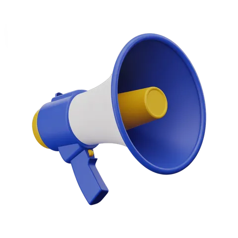 Isolated colorful megaphone graphic for presentations and announcements PNG
