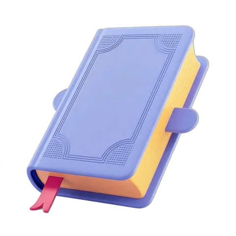 Isolated light blue hardcover book with stand for study or office presentation display PNG