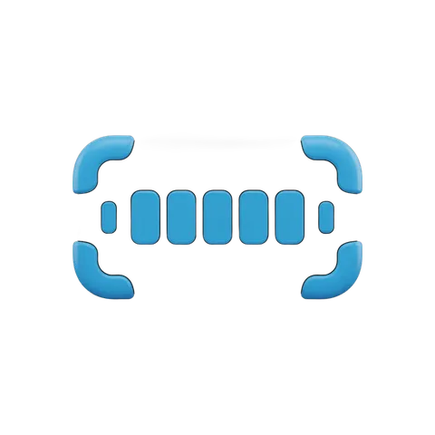 Isolated modern blue barcode scanner graphic element for app interface design and digital marketing PNG