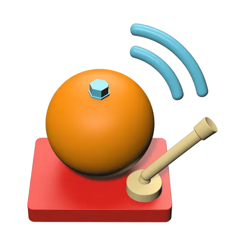 Isolated notification bell icon with wireless signal waves and horn graphic element for app alerts PNG