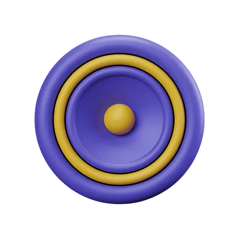 Isolated purple target with yellow rings and orange center for presentations and graphics PNG