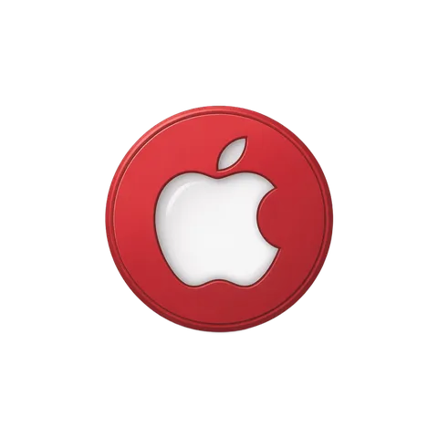 Isolated red apple logo icon with transparent background for branding and digital design projects PNG