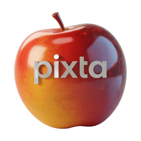 Isolated red apple with yellow gradient for branding and graphic design projects PNG