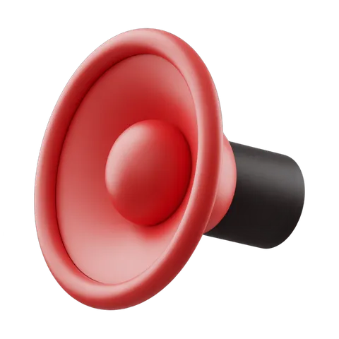 Isolated red speaker icon graphic element for presentations and apps PNG