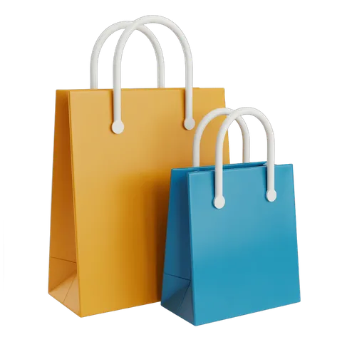 Isolated shopping bags clipart for ecommerce website and online store graphics PNG