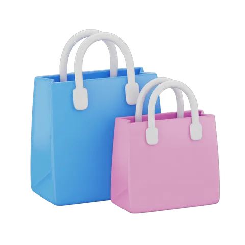 Isolated shopping bags clipart for ecommerce website design and marketing materials PNG