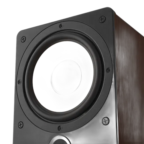 Isolated speaker woofer cone graphic element for audio visual presentations and designs PNG