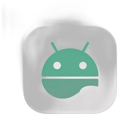 Isolated transparent android robot icon for mobile app design and digital marketing materials PNG