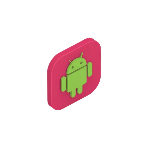 Isolated transparent android robot logo icon for mobile app design and branding PNG